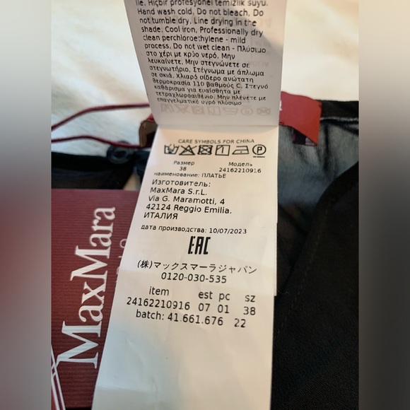 Max Mara Studio Asturie Mixed Media Black Belted Dress size 4 NWT - Picture 14 of 15